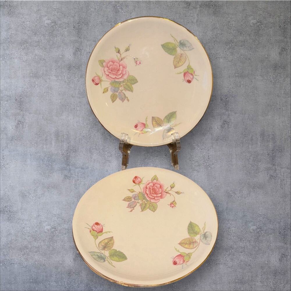 Vintage Paden City Pottery Plates 6" Rose Plate L-48 - Set of 3